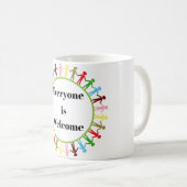 Alle sind willkommene Kaffee-Tasse Kaffeetasse (VorderseiteRechts)