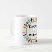 Alle sind willkommene Kaffee-Tasse Kaffeetasse (Vorderseite Links)