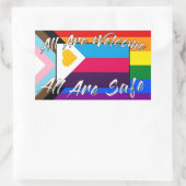 Alle sind Willkommens-Plolyam-Preis und Kosmetikau Rechteckiger Aufkleber (Tasche)