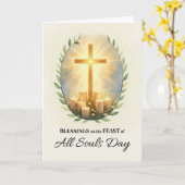 Alle Soule Feste Segeln mit Kreuzkerzen Karte (Gelbe Blume)