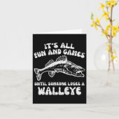 Alle Spiele, bis Walleye Funny Fishing Me Karte (Gelbe Blume)