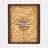 Alle Spieler, Team, Coach Name Baseball Coach Gesc Fleecedecke (Vorderseite)