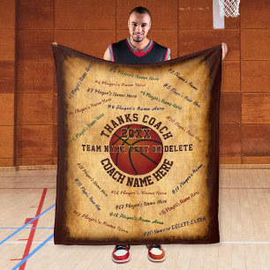 ALLE Spielernamen auf Geschenken für Basketball-Tr Fleecedecke