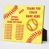 Alle Spielernamen Custom, Softball Coach Plaques Fotoplatte (Seite)