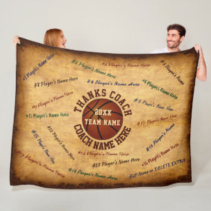 ALLE Spielernamen Vintage-Look Basketballdecke Fleecedecke