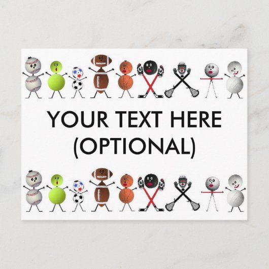 Alle Sport spielen Postkarte (Vorderseite)