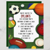 Alle Sport Thema Geburtstagsfeier Einladungen (Vorne/Hinten)