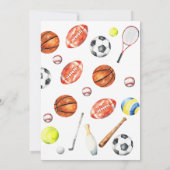 Alle Sportarten lassen uns einen kleinen Jungen zu Einladung (Rückseite)