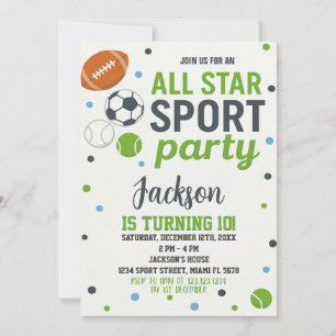 Alle Sportarten zum Geburtstag Einladung