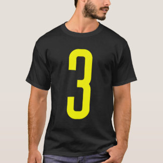 Alle Sportfans Lieblings-Gelb Nummer 3 Jersey T-Shirt