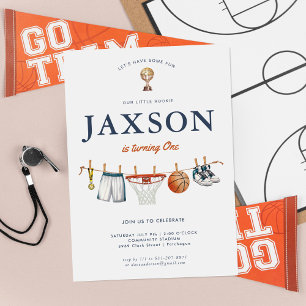 Alle Star 1 Geburtstag   Basketball Champ Birthday Einladung