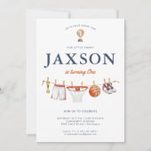 Alle Star 1 Geburtstag | Basketball Champ Birthday Einladung (Vorderseite)