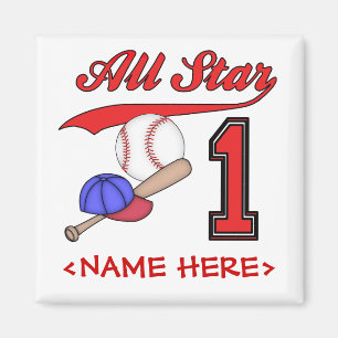Alle Star Baseball 1. Geburtstag Magnet