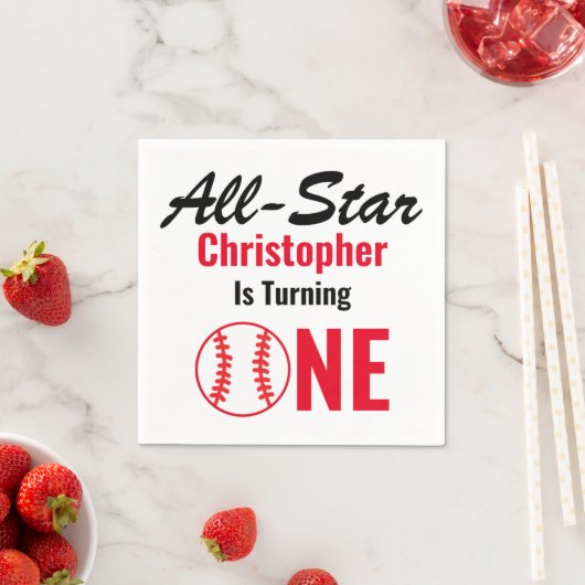 Alle Star Baseball 1. Geburtstag Serviette (Beispiel)