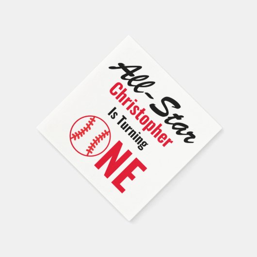 Alle Star Baseball 1. Geburtstag Serviette (Ecke)