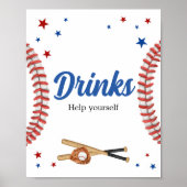 Alle Star Baseball Baby Dusche Getränke Poster (Vorne)