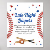 Alle Star Baseball Baby Dusche Spate Night Diapers Poster (Vorne)