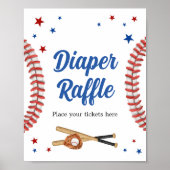 Alle Star Baseball Baby Dusche Windeln Raffle Poster (Vorne)