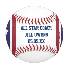 Alle Star Baseball Coach Danke Rot, Weiß, Blau