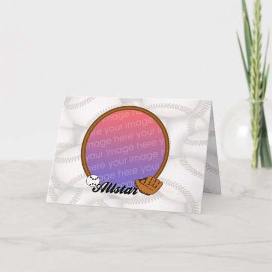 Alle Star Baseball Foto Frame Karte (Vorderseite)