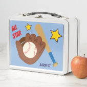 Alle Star Baseball-Kinder Personalisiert Metall Brotdose (Beispiel)