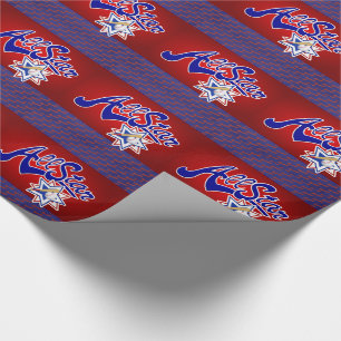 Alle Star Baseball Red and Blue Sports Thema Geschenkpapier