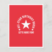 Alle Star Baseball Red Budget Geburtstag Einladung (Rückseite)