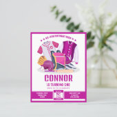 Alle Star Baseball Rosa Budget Geburtstag Einladun (Stehend Vorderseite)