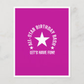 Alle Star Baseball Rosa Budget Geburtstag Einladun (Rückseite)