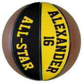 Alle Star Dayglow Gelb und Schwarz Basketball (Vertikal)