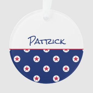 Alle Star NAME Sports Team Red White Blue Awards Ornament