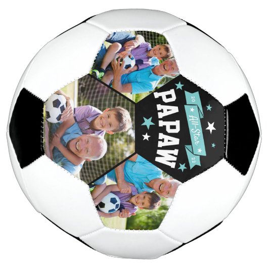 Alle Star Papaw | Custom Opa Foto Soccer Ball (Gedreht)