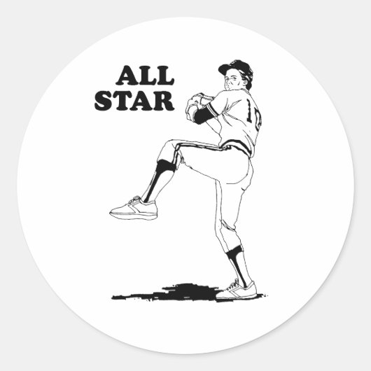 Alle Star Pitcher Runder Aufkleber (Vorderseite)
