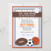 Alle Star Sport Baby Dusche Einladung (Vorderseite)
