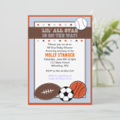 Alle Star Sport Baby Dusche Einladung (Stehend Vorderseite)