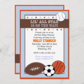 Alle Star Sport Baby Dusche Einladung (Vorne/Hinten)