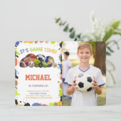 Alle Star Sport Foto Einladungen (Stehend Vorderseite)