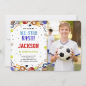 Alle Star Sport Geburtstag Foto Einladungen (Vorderseite)