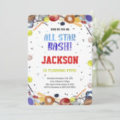 Alle Star Sport Geburtstagseinladungen Einladung (Stehend Vorderseite)