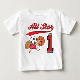Alle Star Sports 1 Geburtstag Baby T-shirt