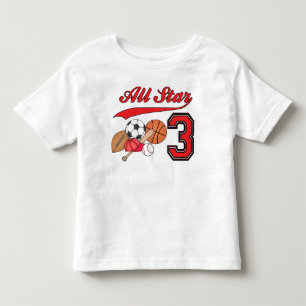 Alle Star Sports 3 Geburtstag Kleinkind T-shirt