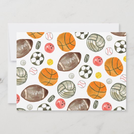 Alle Star Sports Balls Team Kinder Junge Foto Gebu Einladung (Rückseite)