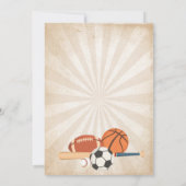 Alle Star Sports Boy Baby Dusche Einladung (Rückseite)