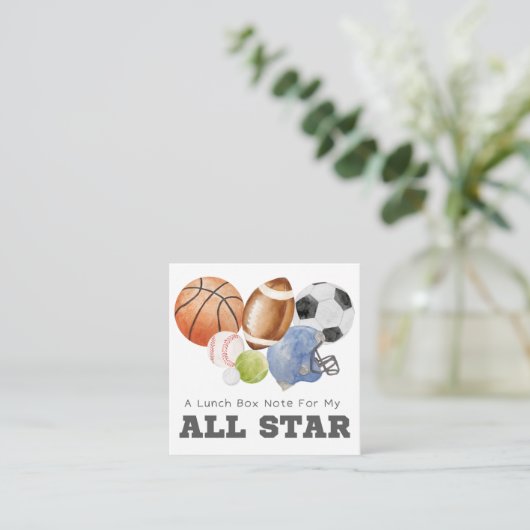 Alle Star Sports Lunch Notes Begleitkarte (Stehend Vorderseite)