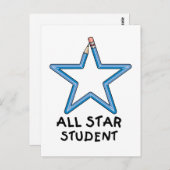 Alle Star Student Postkarte (Vorne/Hinten)
