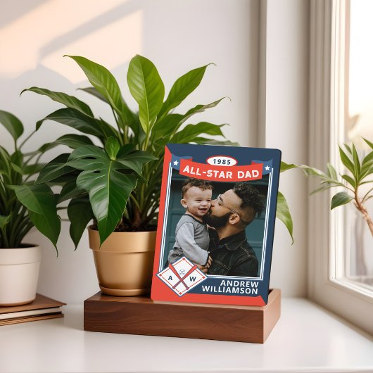 Alle Star Vater-benutzerdefinierten Baseball-Card- Fotoplatte