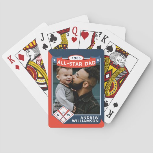 Alle Star Vater-benutzerdefinierten Baseball-Card- Spielkarten (Rückseite)