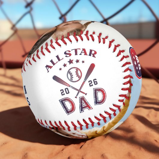 Alle Star Vater Foto Monogram Baseball