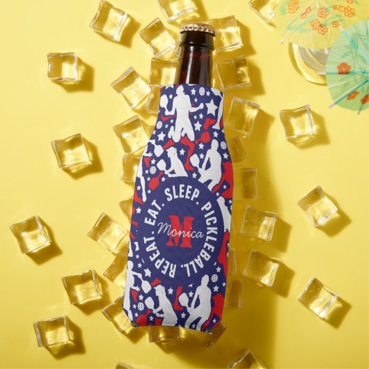 Alle Stern Pickleball [USA] Muster mit Namen Flaschenkühler (In Situ Sommer)