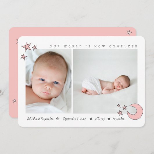 alle Sterne im Himmel-Rosa Ankündigung (Vorne/Hinten)